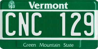 VT license plate CNC129