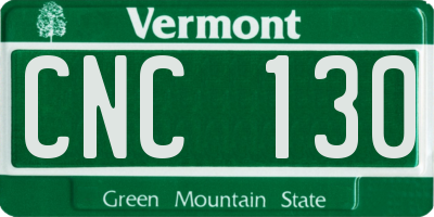 VT license plate CNC130