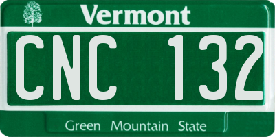 VT license plate CNC132