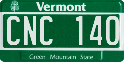 VT license plate CNC140