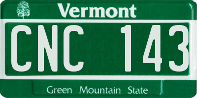 VT license plate CNC143