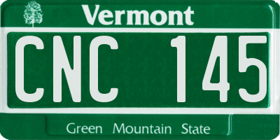 VT license plate CNC145