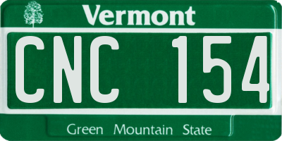 VT license plate CNC154