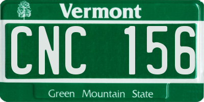 VT license plate CNC156