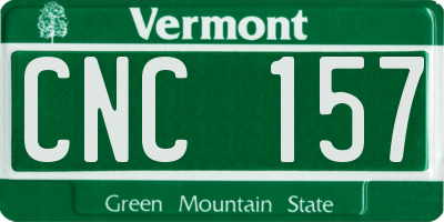 VT license plate CNC157