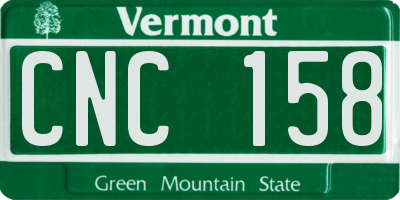VT license plate CNC158