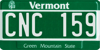 VT license plate CNC159