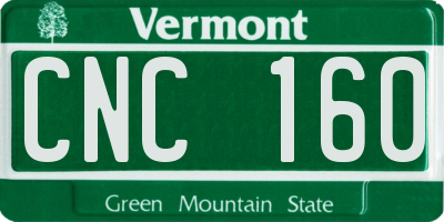 VT license plate CNC160