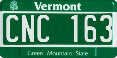 VT license plate CNC163