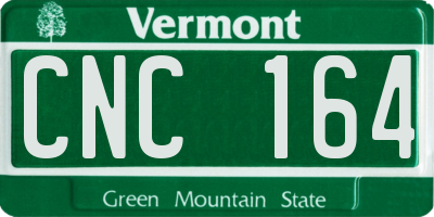 VT license plate CNC164