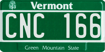 VT license plate CNC166
