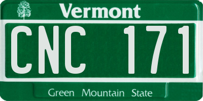 VT license plate CNC171
