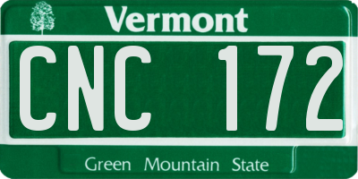 VT license plate CNC172
