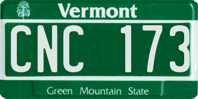VT license plate CNC173