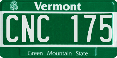VT license plate CNC175