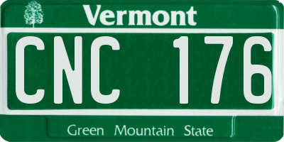 VT license plate CNC176