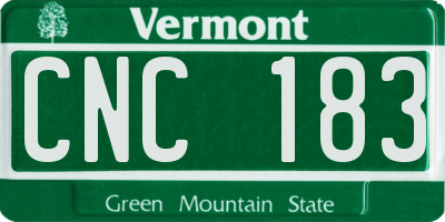 VT license plate CNC183