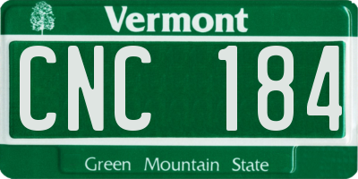 VT license plate CNC184