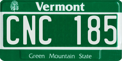 VT license plate CNC185