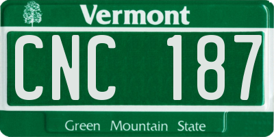 VT license plate CNC187