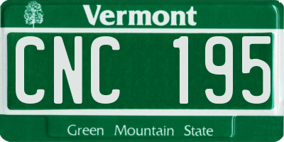 VT license plate CNC195