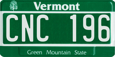 VT license plate CNC196
