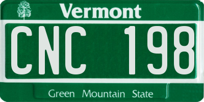 VT license plate CNC198