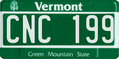 VT license plate CNC199