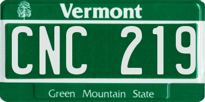 VT license plate CNC219