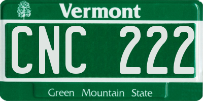VT license plate CNC222