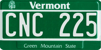VT license plate CNC225