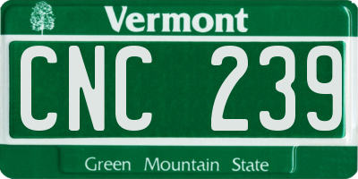 VT license plate CNC239