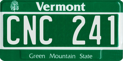 VT license plate CNC241