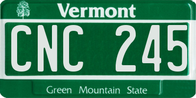 VT license plate CNC245