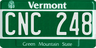 VT license plate CNC248