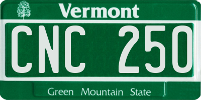 VT license plate CNC250