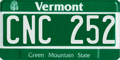 VT license plate CNC252