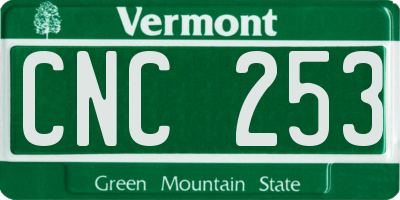 VT license plate CNC253