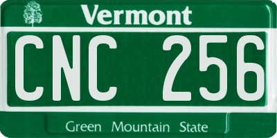 VT license plate CNC256
