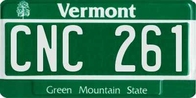 VT license plate CNC261