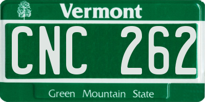 VT license plate CNC262