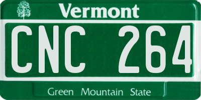 VT license plate CNC264