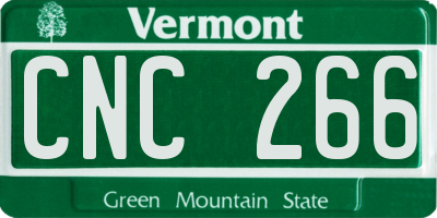 VT license plate CNC266