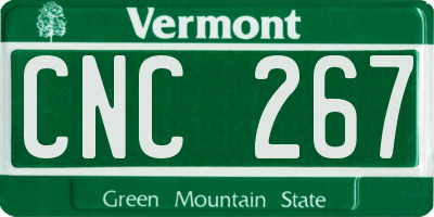 VT license plate CNC267