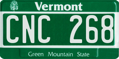 VT license plate CNC268