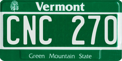 VT license plate CNC270