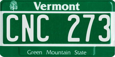 VT license plate CNC273
