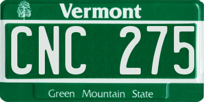VT license plate CNC275
