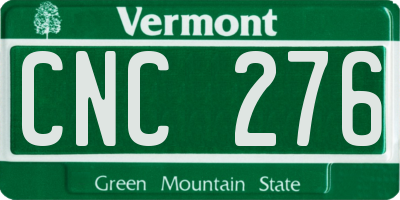 VT license plate CNC276