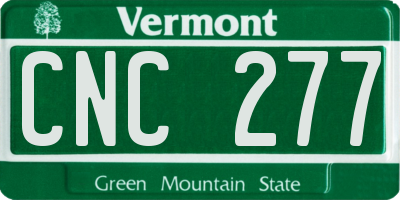 VT license plate CNC277